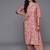 floral printed notch neck straight kurta with salwar