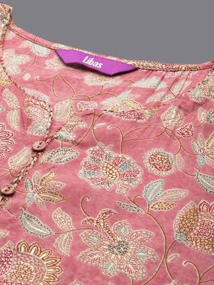 floral printed notch neck straight kurta with salwar 6