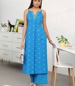 women printed regular kurta with palazzos