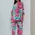 white floral printed cotton straight kurta set