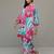 white floral printed cotton straight kurta set