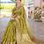 Lime lime green ethnic motifs woven design zari organza saree