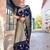 Navy blue ethnic motifs woven design zari detailed organza saree