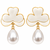 Anti-tarnish, gold-tone border, teardrop pearl, stud closure, festive wear