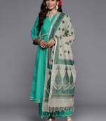 women ethnic motifs regular sequinned kurta with palazzos & with dupatta