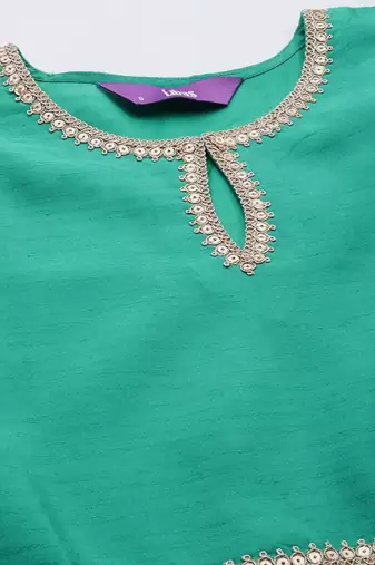 women ethnic motifs regular sequinned kurta with palazzos & with dupatta