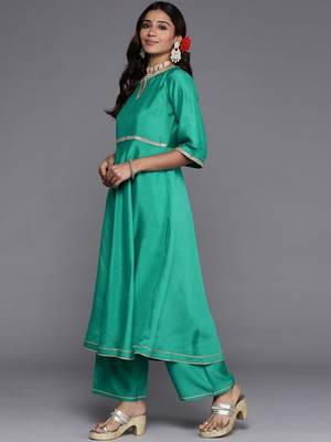 women ethnic motifs regular sequinned kurta with palazzos & with dupatta 5