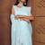 Blue floral organza saree with blouse