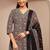 women ethnic motifs printed regular kurta with trousers & with dupatta