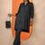 bandhani printed pleated v-neck a-line kurta with trouser & potli