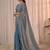 Blue women embellished beads and stones georgette saree