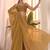 Mustard women embellished beads & stones georgette designer saree