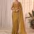 Mustard women embellished beads & stones georgette designer saree