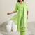 women ethnic motifs printed thread work kurta with trousers & dupatta