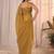 Mustard women embellished beads & stones georgette designer saree