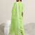 women ethnic motifs printed thread work kurta with trousers & dupatta