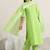 women ethnic motifs printed thread work kurta with trousers & dupatta