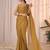 Mustard women embellished beads & stones georgette designer saree