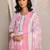 libas pink geometric printed straight suit set with dupatta
