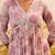 floral printed v-neck three-quarter sleeves empire mirror work  cotton kurta set