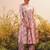 floral printed v-neck three-quarter sleeves empire mirror work  cotton kurta set