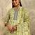 women ethnic motifs printed regular kurta with trousers & with dupatta