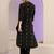 libas black woven design straight kurta set