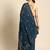 Teal teal blue ethnic motifs saree
