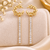 Anti-tarnish, long dangling bar, crystal baguette stones, stud back closure, party wear