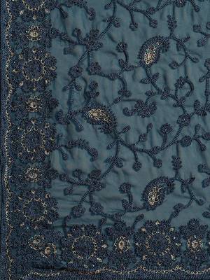 Teal teal blue ethnic motifs saree 4