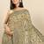 Olive olive green floral embroidered saree