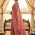 Pink ethnic motifs embroidered poly chiffon heavy work saree