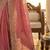 Pink ethnic motifs embroidered poly chiffon heavy work saree