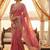 Pink ethnic motifs embroidered poly chiffon heavy work saree