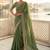 Green embellished embroidered poly chiffon heavy work saree