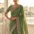 Green embellished embroidered poly chiffon heavy work saree