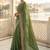 Green embellished embroidered poly chiffon heavy work saree