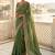Green embellished embroidered poly chiffon heavy work saree