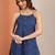geometric printed shoulder straps straight kurta with trouser