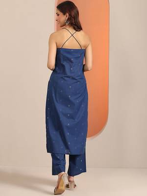 geometric printed shoulder straps straight kurta with trouser 6