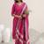 women ethnic motifs printed regular thread work kurta with trousers & with dupatta