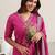 women ethnic motifs printed regular thread work kurta with trousers & with dupatta