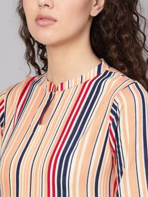women striped regular kurta with palazzos 2