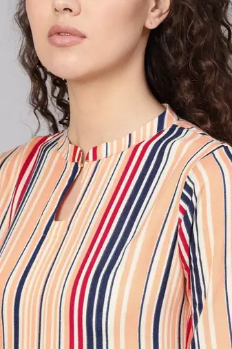 women striped regular kurta with palazzos