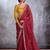 Maroon bandhani sequinned  chiffon saree