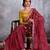 Maroon bandhani sequinned  chiffon saree