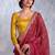 Maroon bandhani sequinned  chiffon saree