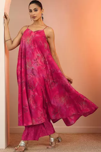 women floral printed regular kurta with palazzos