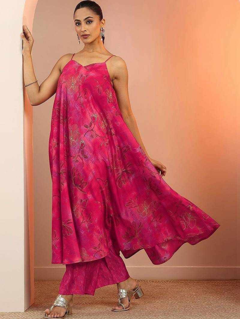women floral printed regular kurta with palazzos