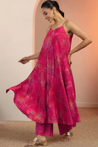 women floral printed regular kurta with palazzos